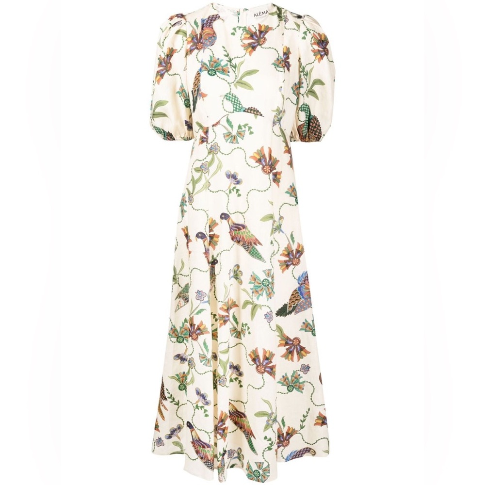Alemais Birdie linen midi dress